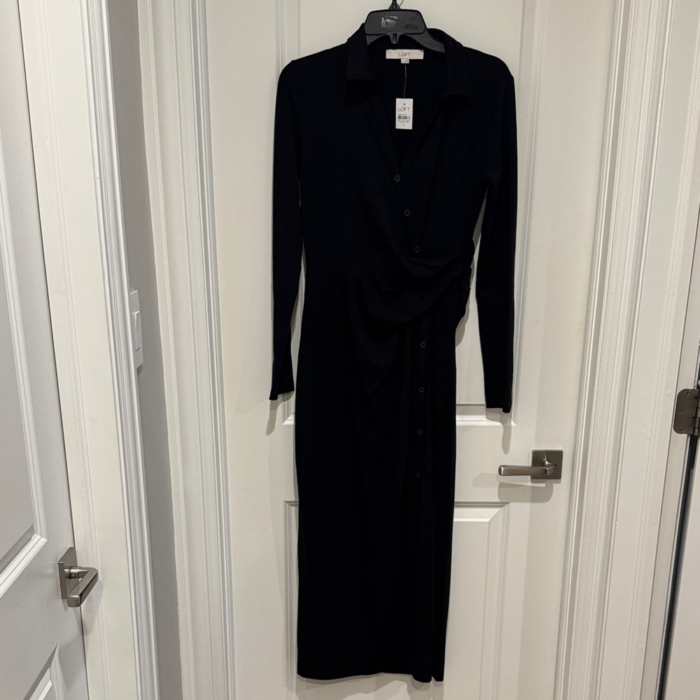 Loft asymmetrical button dress